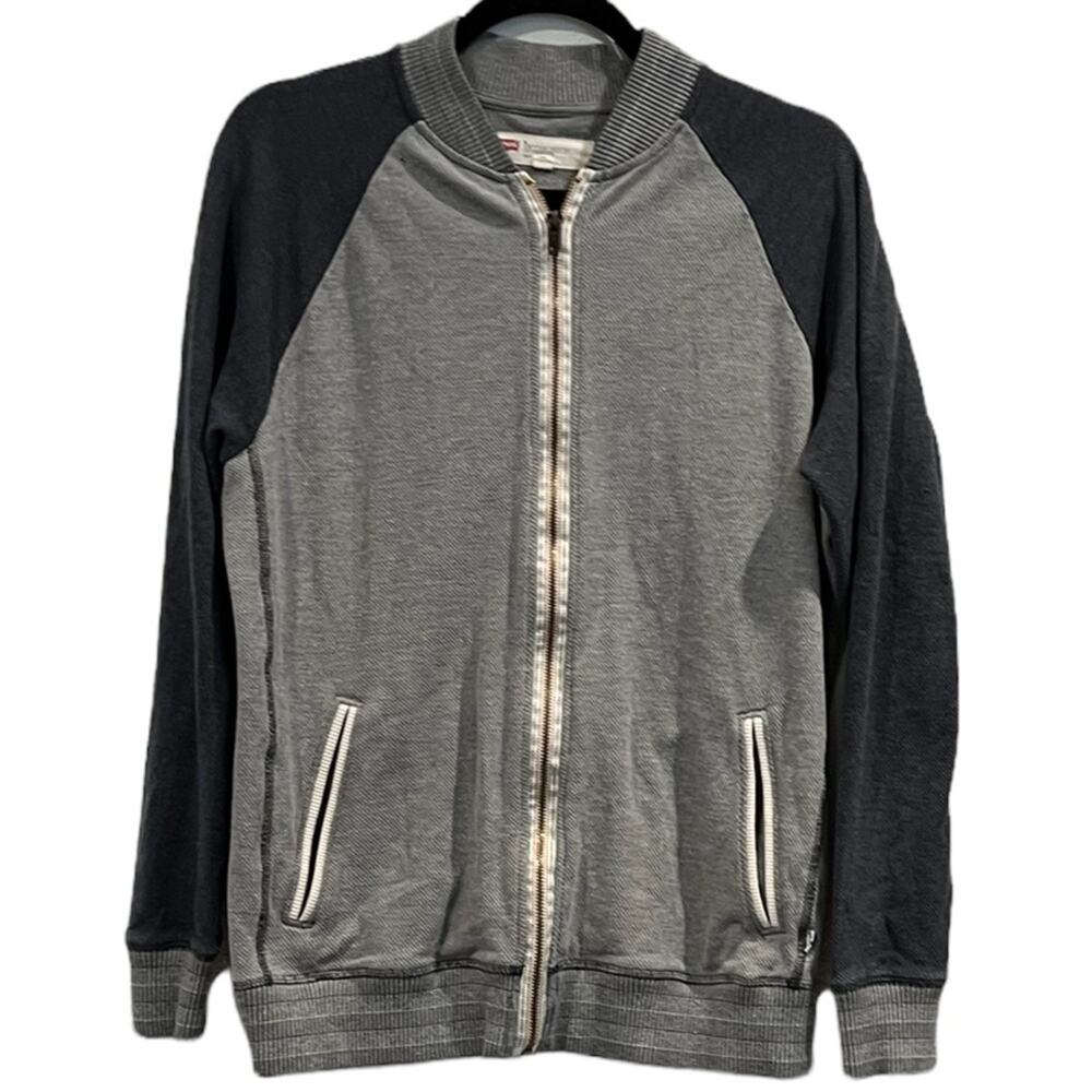 Levi’s Vintage Style Colorblock Bomber Jacket Gray Black Zip Up M